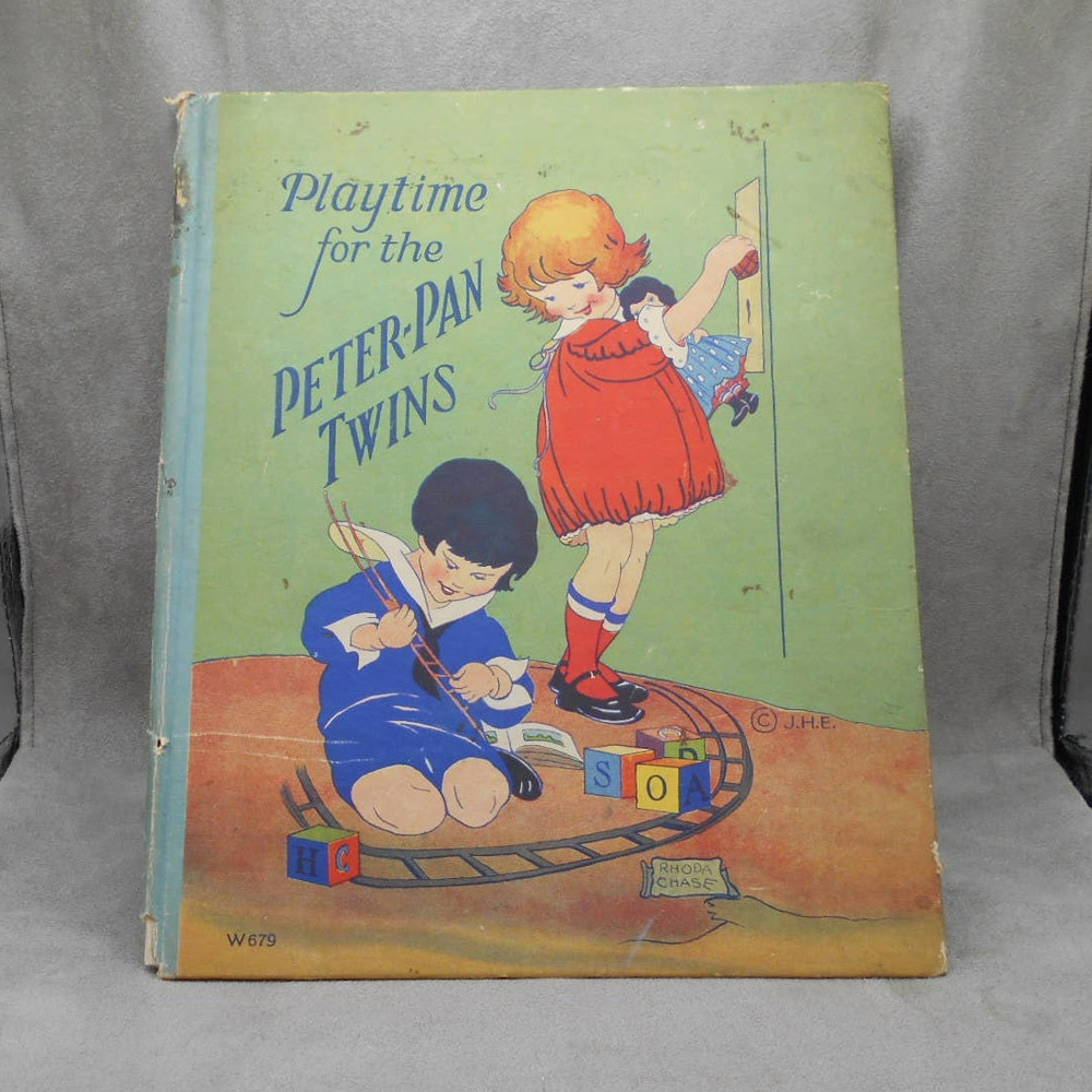 Playtime for the Peter-Pan Twins Antique Children's Book 1923 W679 Whitman Pub.